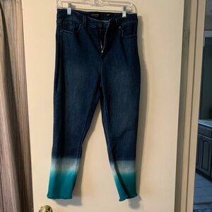 Susan Graver Blue Ombre Ankle Jeans